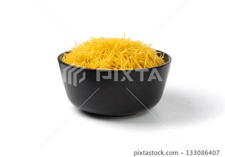 Raw vermicelli, gold soup pasta, small scattered homemade noodles, thin macaroni 133086407