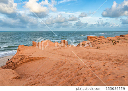 The rock formations at Canoa Quebrada Beach at Canoa Quebrada, state of Ceara, Brazil The rock formations at Canoa Quebrada Beach at Canoa Quebrada, state of Ceara, Brazil 133086559