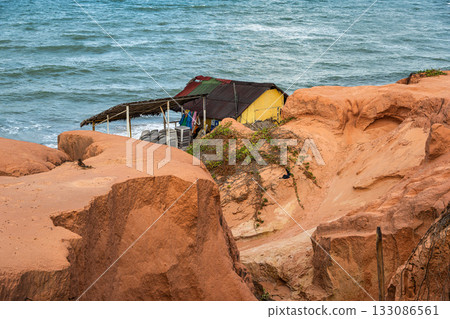 Famous barracas, bars and restaurants at Canoa Quebrada Beach, Brazil Famous barracas, bars and restaurants at Canoa Quebrada Beach, Brazil 133086561