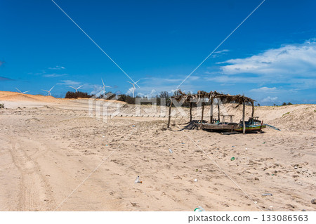 Canoa Quebrada Beach at Aracati in Ceara Brazil. Bay Coastline. Coast Travel. Vacations Landscape Canoa Quebrada Beach at Aracati in Ceara Brazil. Bay Coastline. Coast Travel. Vacations Landscape 133086563