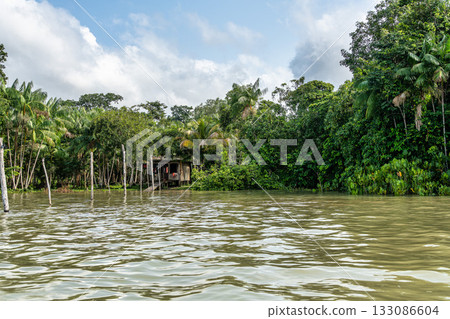 River boat tour on the Guama River at Belem do Para, a city on the north area of Brazil. 133086604