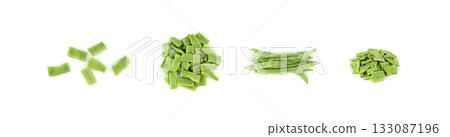 Phaseolus coccineus flat green pods 133087196