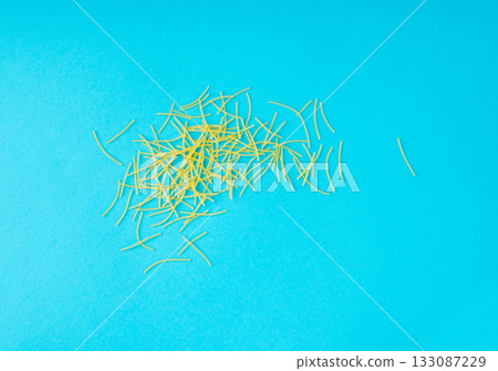 Raw vermicelli, gold soup pasta, small homemade noodles, thin Italy macaroni 133087229