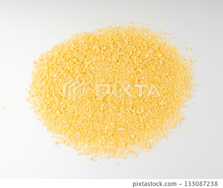 Bread crumbs isolated, scattered breadcrumbs, crushed rusk bread crumbs for nuggets, panko 133087238
