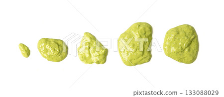 Green mojo verde sauce smear, dressing splatter drip, Canary Islands food 133088029