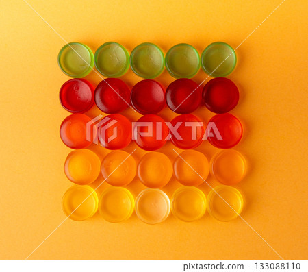 Round gummy candy textured background 133088110