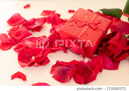 dark red roses on table dark red roses on table 133088572