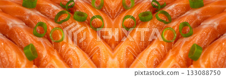 Natural Atlantic Norwegian Salmon Fillet Texture or Pattern 133088750