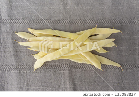 Phaseolus coccineus flat green pods 133088827