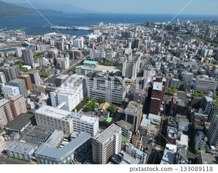 從鹿兒島市天門館公園上空俯瞰鹿兒島新港 從鹿兒島市天門館公園上空俯瞰鹿兒島新港 133089118