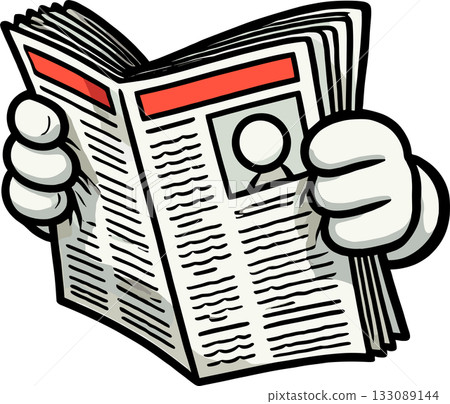 一手拿著報紙的圖標 133089144