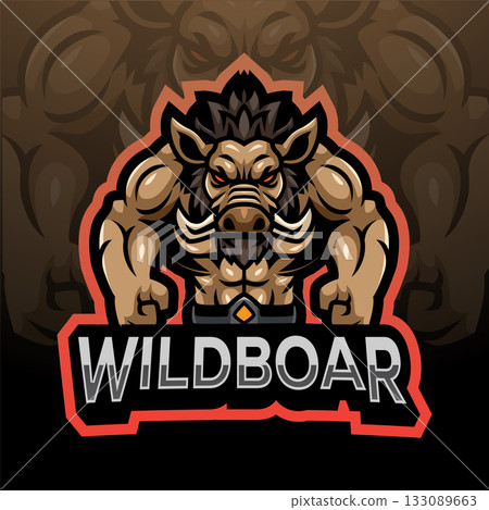 Wildboar mascot esport logo design Wildboar mascot esport logo design 133089663