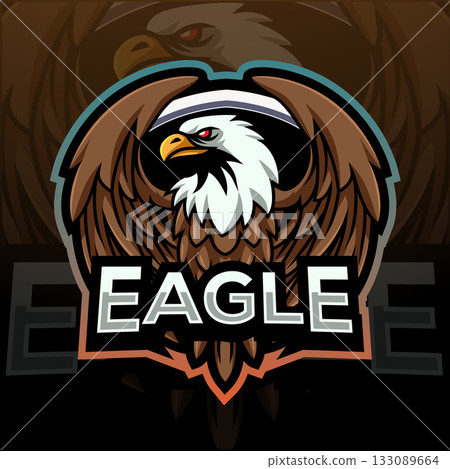 Eagle mascot esport logo design 133089664