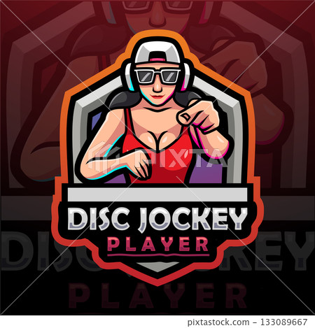 Disc jockey esport mascot logo design 133089667