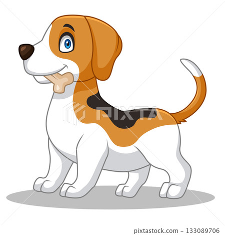 Cartoon beagle dog isolated on white background 133089706