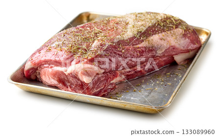 fresh raw pork neck meat with spices fresh raw pork neck meat with spices 133089960