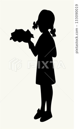 Vector illustration of a girl holding the butter Vector illustration of a girl holding the butter 133090019