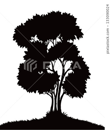 Vector drawing. Big green bush Vector drawing. Big green bush 133090024