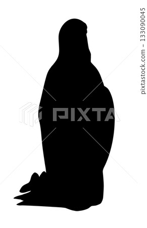 Vector illustration. Young praying girl 133090045