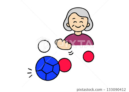 Grandma playing boccia 133090412