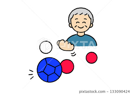 Grandpa playing boccia 133090424