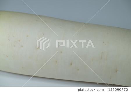 Close-up of radish skin on a white background 133090770