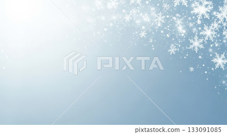 抽象的淺藍色冬季背景插圖,閃爍的雪花飄落 抽象的淺藍色冬季背景插圖,閃爍的雪花飄落 133091085