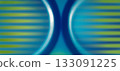 An ethereal blue-green gradient abstraction. A fluid blue-green gradient abstraction with overlapping circular shapes and ribbed stripes. 133091225
