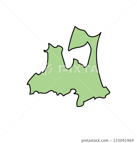 Stock Illustration: Aomori prefecture map silhouette vector illustration 133091984