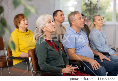 Elderly people study in classroom on refresher courses 133094228