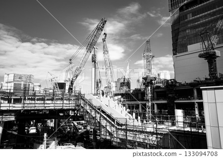 Changing Tokyo: JR Shibuya Station West Exit Under Construction 2025.11 d-6 Monochrome Changing Tokyo: JR Shibuya Station West Exit Under Construction 2025.11 d-6 Monochrome 133094708