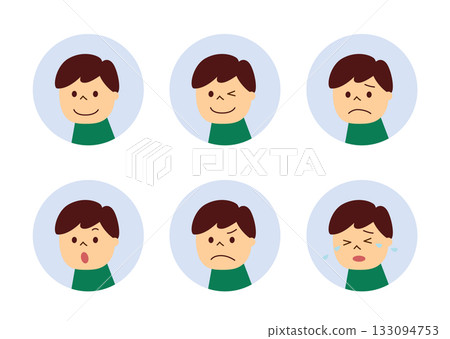 Men's facial expression set 133094753