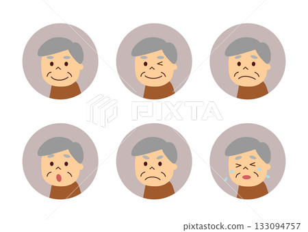 Grandfather's facial expression set Grandfather's facial expression set 133094757