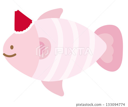 Pastel pink fish wearing Santa hat for Christmas and New Year illustration, sea life, under the sea, animal, festive winter, sticker, aquarium, ocean, animal, cartoon character, cute patch, toy, pin Pastel pink fish wearing Santa hat for Christmas and New Year illustration, sea life, under the sea, animal, festive winter, sticker, aquarium, ocean, animal, cartoon character, cute patch, toy, pin 133094774