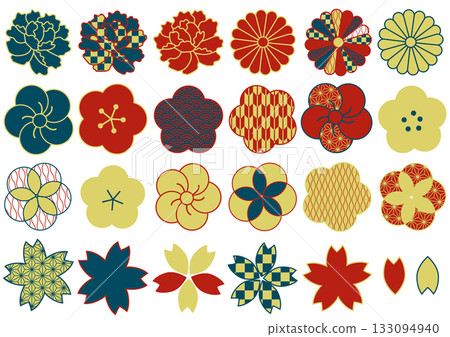 Various Japanese flower patterns set - Taisho Roman 133094940