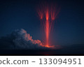 Sprite (natural phenomenon): Red lightning discharges in the night sky 133094951