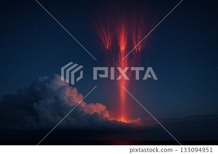 Sprite (natural phenomenon): Red lightning discharges in the night sky Sprite (natural phenomenon): Red lightning discharges in the night sky 133094951