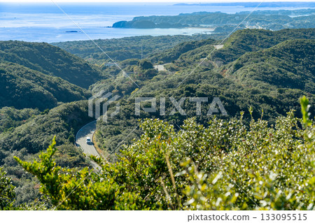 View of Pearl Road from Hakodayama Park, located close to Pearl Road Toba Observatory in Toba City, Mie Prefecture 133095515