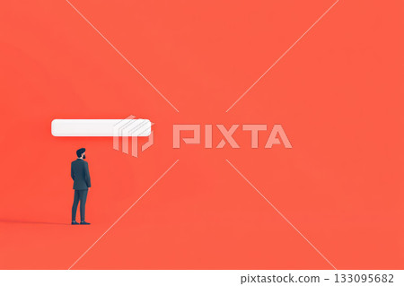 Minimalist illustration of a search engine bar with dynamic, animated suggestions appearing in realtime, Search Engine, Predictive Search 133095682