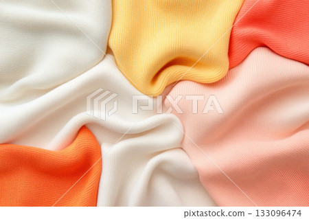 Organic fiber fabric patterns in soft pastel colors, sustainable textiles, natural materials 133096474