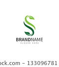 green leaf with letter s logo icon vector design template concept 133096781