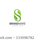 green leaf with letter s logo icon vector design template concept 133096782
