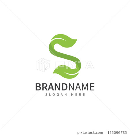 green leaf with letter s logo icon vector design template concept green leaf with letter s logo icon vector design template concept 133096783