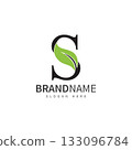 green leaf with letter s logo icon vector design template concept 133096784