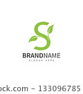 green leaf with letter s logo icon vector design template concept 133096785
