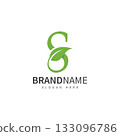 green leaf with letter s logo icon vector design template concept 133096786