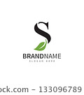green leaf with letter s logo icon vector design template concept 133096789
