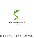 green leaf with letter s logo icon vector design template concept 133096790