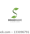 green leaf with letter s logo icon vector design template concept 133096791