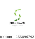 green leaf with letter s logo icon vector design template concept 133096792